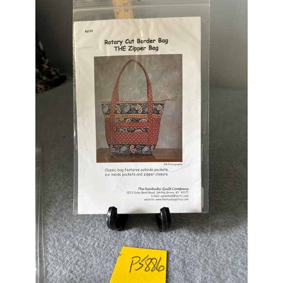 Rotary Cut Border Bag Pattern Zipper Closure Pockets Kentucky Quilt Company 2001 - Picture 4 of 4
